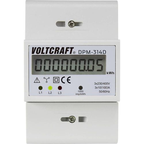 Compteur d'énergie triphasé numérique 100 A VOLTCRAFT DPM-314D conformité MID: non 1 pc(s)