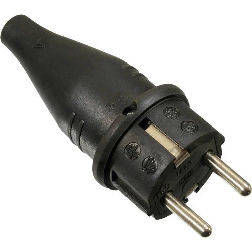 Fiche à contact de protection as - Schwabe 60412 Tout caoutchouc 230 V noir IP44 1 pc(s)