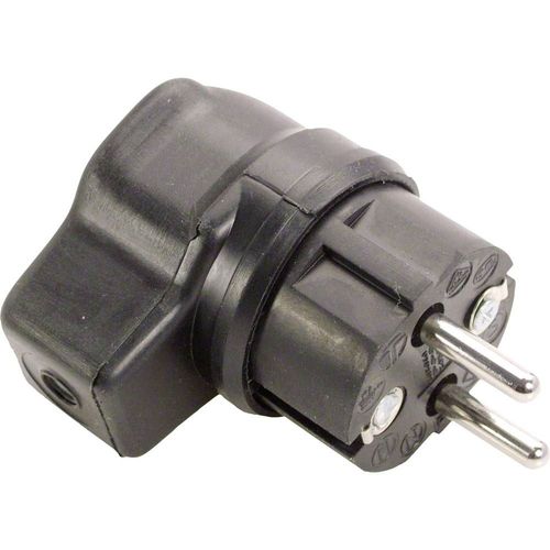 Fiche coudée à contact de protection as - Schwabe 62207 Tout caoutchouc 230 V noir IP44 1 pc(s)