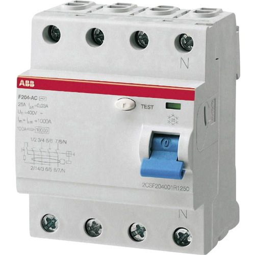 ABB Interrupteur différentiel ABB 4 pôles, 25 A 0,03