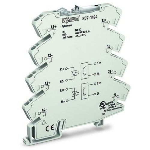 Optocoupleur JUMPFLEX® entrée : 2 x 24 V/DC sortie : 2 x 9 - 60 V/DC 0.1 A WAGO 857-1494