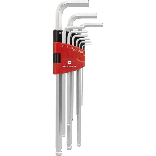 Lot de clés mâles 6 pans intérieurs TOOLCRAFT 1603973 9 pièces