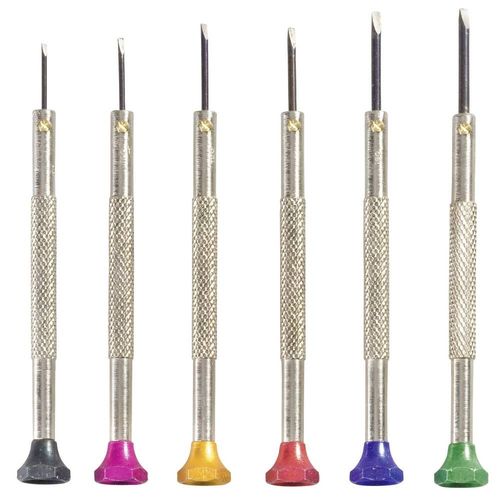 Jeu de tournevis d'horloger 12 pièces TOOLCRAFT 820926 Largeur de la lame: 0.8 mm, 1 mm, 1.2 mm, 1.4 mm, 1.6 mm, 1.8 mm
