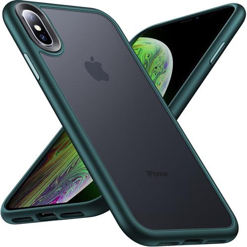 Zero Serie Coque Pour Iphone X/Xs, Étui Arrière Mat Antichoc En Silicone Pc Rigide, Housse Toucher Doux De Qualité Militaire, Protection Élégante Anti-Rayures Fine Case Pour Iphone 10, Vert