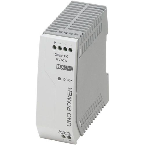 Alimentation rail DIN Phoenix Contact UNO-PS/1AC/12DC/55W 12 V/DC 4.6 A 55 W 1 x