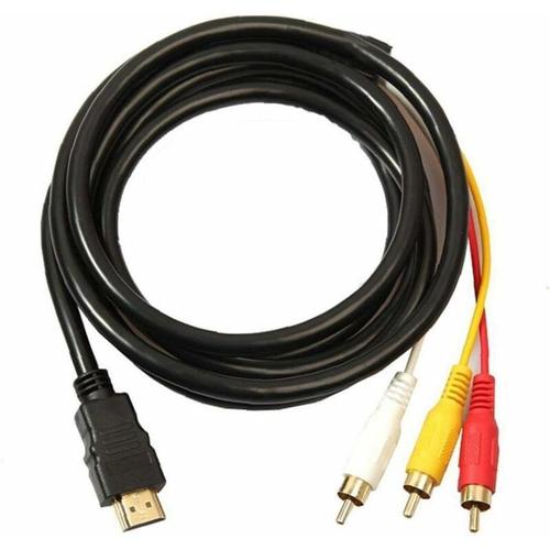 HDMI RCA 3 Câble HDMI Vers RCA Convertisseur Adaptateur Câble Cordon émetteur De Transmission à Sens Unique De HDMI 1,5m RCA MNS