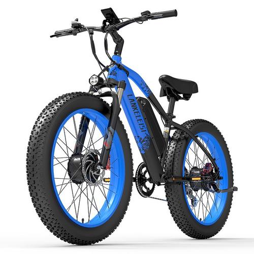 Vélo Électrique Adulte Lankeleisi Mg740plus 50km/H Moteur 1000w Autonomie 120km 26 Pouces Vtt Fat Bike Batterie 48v20ah Bleu