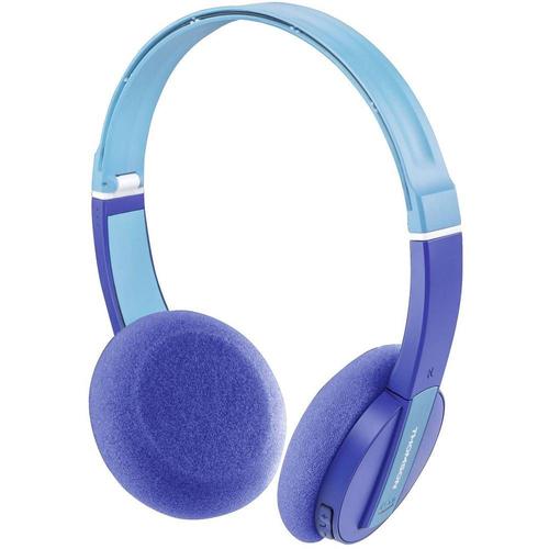 Thomson WHP-6017 B Bluetooth enfants Ecouteurs supra-aural micro-casque, limitation de volume, pliable bleu