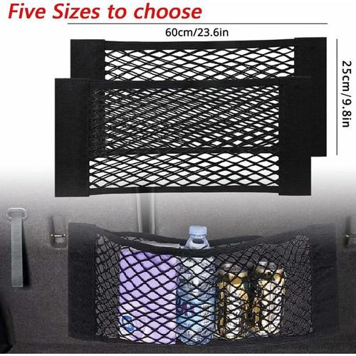 Gp [2 Pack] Filet Coffre Voiture, Filet De Rangement De Coffre, Grande Taille 60 X 25 Cm, Bouteilles, Épicerie, Rangement Ajouter Sur Les Organisateurs Pour Le Camion De Voiture Mns