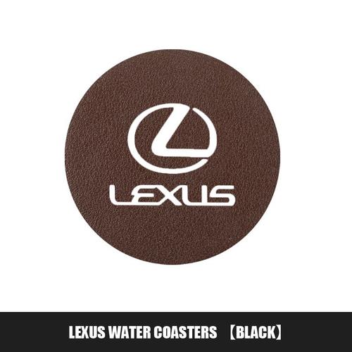 Pu Marron - Polymères De Tasse De Voiture En Cuir Pu, Sous-Verre D'emblème Automatique, Accessoires Pour Lexus Es, Gx460, Ct200h, Gs, Gx, Is, Ls, Lx, Fsport, Nx, Rx Affiliés, 2 Pièces