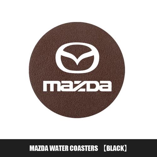 Pu Marron - Polymères De Tasse De Voiture En Cuir Pu, Sous-Verre D'emblème Automatique, Accessoires Pour Mazda 3, Mazda 6 Cx3, Mazda Cx5 Mp, Mazda Ms Axela, Atenza Demio, 2 Pièces