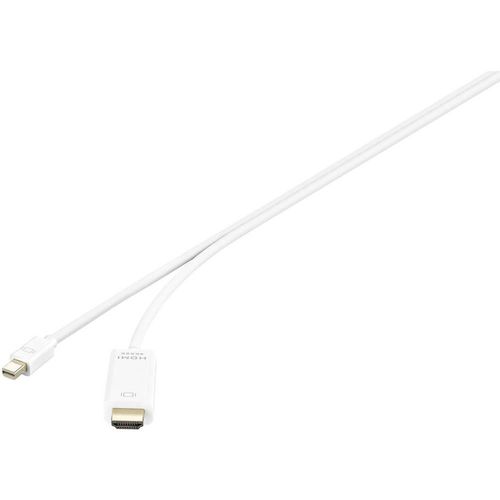 Renkforce Mini-Display / HDMI Câble de raccordement [1x DisplayPort mâle - 1x HDMI mâle] 3 m blanc