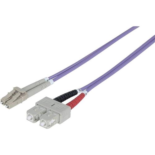 Câble de raccordement fibre optique Intellinet 751049 [1x LC mâle - 1x SC mâle] 50/125 µ Multimode OM4 1 m