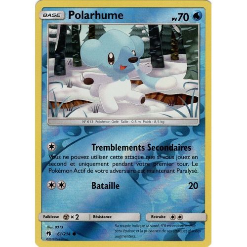 Carte Francaise Polarhume Reverse 61/214 Tonnerre Perdu Pokemon