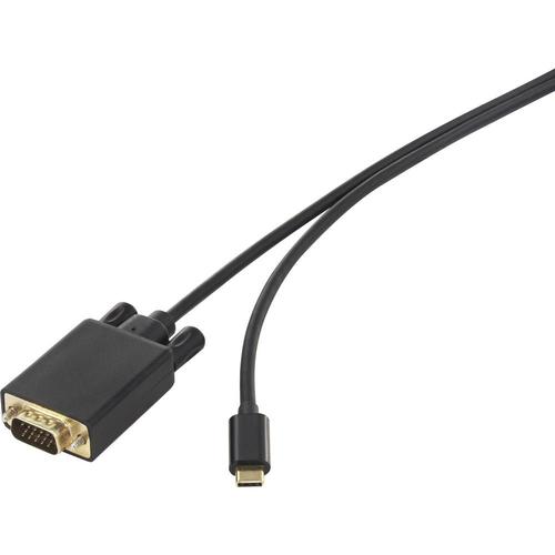 Renkforce USB / VGA Câble de raccordement [1x USB-C? mâle - 1x VGA mâle] 3 m noir