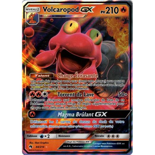 Carte Francaise Volcaropod Gx 44/214 Tonnerre Perdu Pokemon