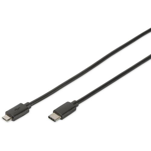 DIGITUS - Câble USB - 24 pin USB-C (M) pour Micro-USB Type B (M) - USB 2.0 - 3 A - 1.8 m - noir