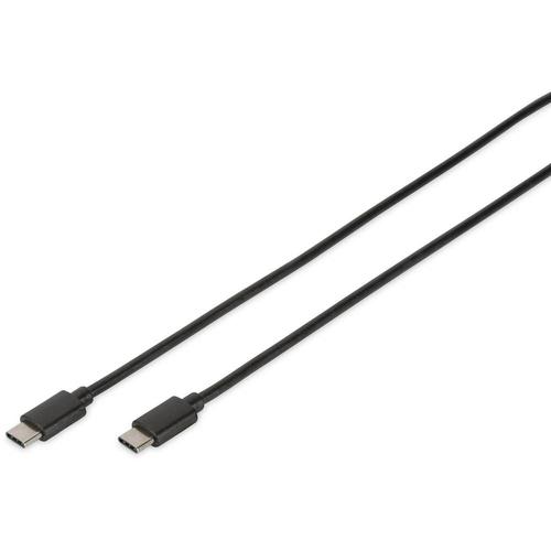 Digitus USB 2.0 Câble de raccordement [1x USB 2.0 type C mâle - 1x USB 2.0 type C mâle] 1.8 m noir rond, connecteur util