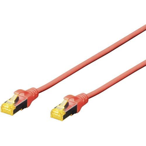 DIGITUS - Cordon de raccordement - RJ-45 (M) pour RJ-45 (M) - 5 m - SFTP - CAT 6a - démarré, sans halogène, sans crochet - rouge