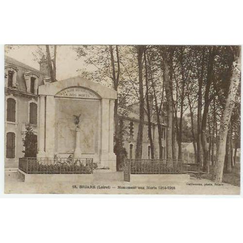 Loiret Briare 18. Monument Aux Morts 1914-1918 Carte Postale Postcard Ak 1e Guerre Mondiale Wwi