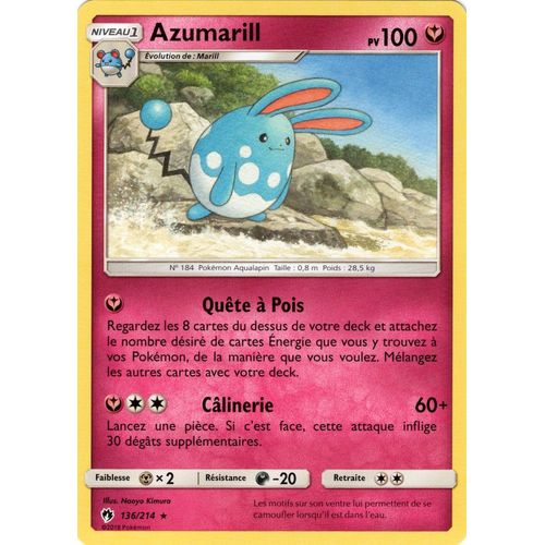Carte Francaise Azumarill 136/214 Tonnerre Perdu Pokemon