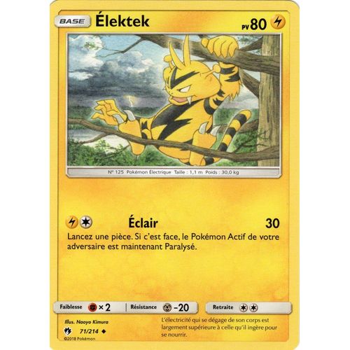 Carte Francaise Elektek 71/214 Tonnerre Perdu Pokemon