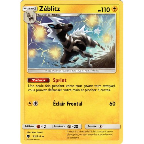 Carte Francaise Zéblitz 82/214 Tonnerre Perdu Pokemon