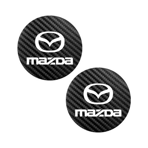 Fc Noir - Tapis De Tasse En Cuir Pu Pour Voiture, Emblème De Voiture, Accessoires Pour Mazda 3 Mazda 6 Cx3 Cx5 Mp Ms Axela Atenza Demio, 2 Pièces