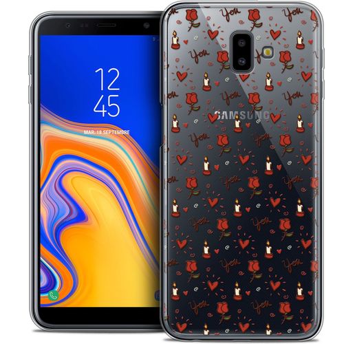 Caseink Coque Pour Samsung Galaxy J6 Plus J6+ (6.4 ) Housse Etui [Crystal Gel Motif Hd Collection Love Saint Valentin Design Bougies Et Roses - Souple - Ultra Fin - Imprimé En France]