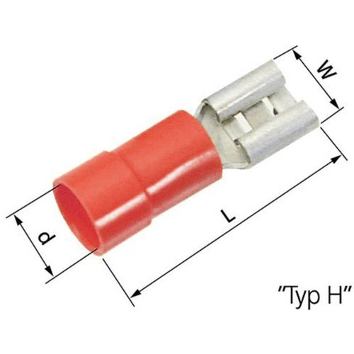 Cosse clip 4.8 x 0.5 mm LappKabel L-RA 49 H 63101030 180 ° partiellement isolé rouge 100 pc(s)