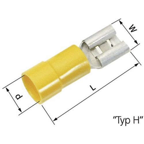 Cosse clip 6.3 x 0.8 mm LappKabel L-RC 63 H 63101110 180 ° partiellement isolé jaune 50 pc(s)