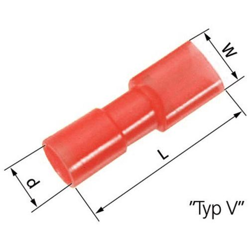 Cosse clip 2.8 x 0.8 mm LappKabel L-RA 28 V 61794952 180 ° entièrement isolé rouge 100 pc(s)