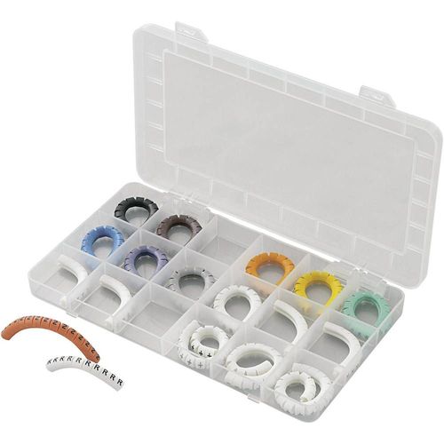 Clip de marquage Marquage 0 - 9 , L , N , R , S, T , PE , + , - TRU COMPONENTS ECMKS-2 1570071 Gamme de Ø extérieur 2 b