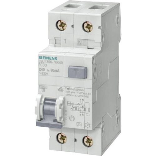 Interrupteur différentiel Siemens FI-/Leitungsschutzeinr. Typ A 5SU1356-7KK10 1 pôle 10 A 230 V