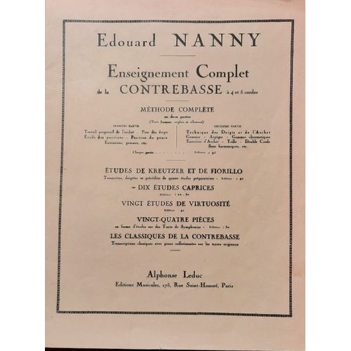 Edouard Nanny: Dix Études-Caprices Pour Contrebasse