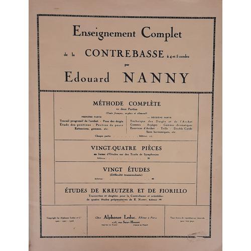 Edouard Nanny Méthode Complète De Contrebasse Volume 2