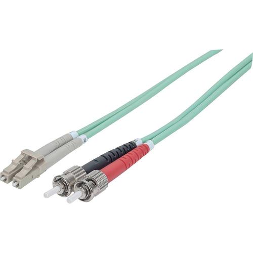 Câble de raccordement fibre optique Intellinet 751001 [1x ST mâle - 1x LC mâle] 50/125 µ Multimode OM3 2 m