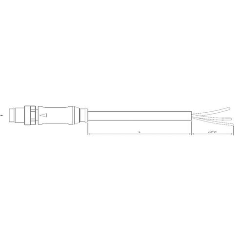 Câble de raccordement pour capteurs/actionneurs M8 mâle droit, extrémités ouvertes Pôle: 3 TE Connectivity 1-2273000-1 1