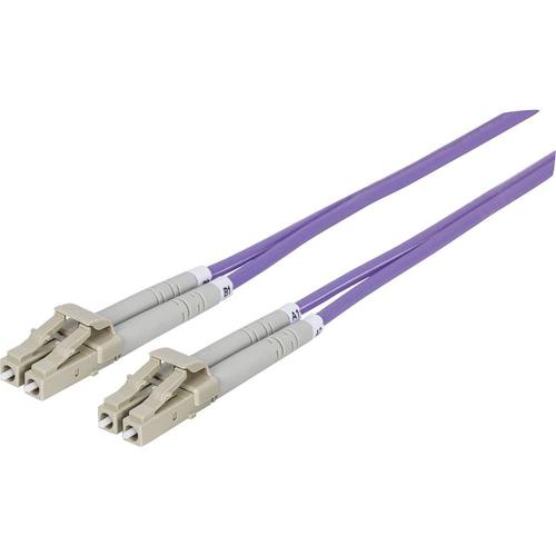 Câble de raccordement fibre optique Intellinet 750875 [1x LC mâle - 1x LC mâle] 50/125 µ Multimode OM4 1 m