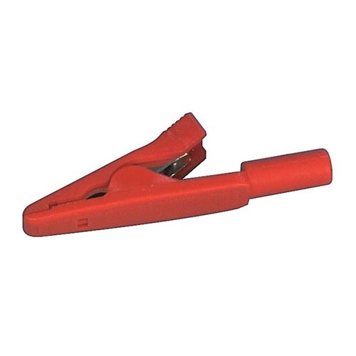 Pince crocodile SKS Hirschmann MA 1 enfichable 2 mm CAT I rouge