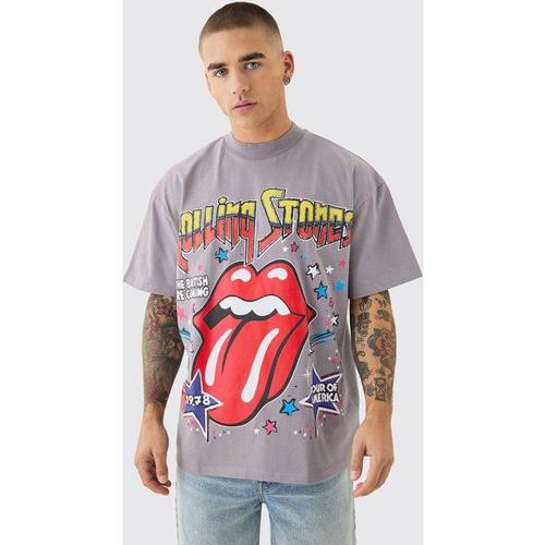 Oversized Rolling Stones Large Scale License T-Shirt Homme - Gris - S, Gris