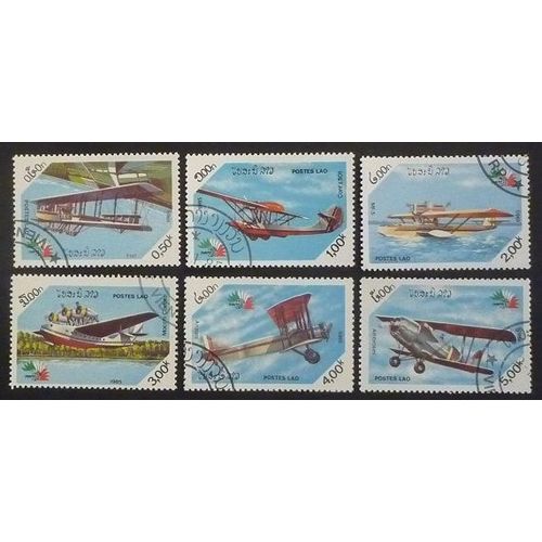 Laos Oblitéré Lot De 6 Timbres De 1985 Avions Italiens