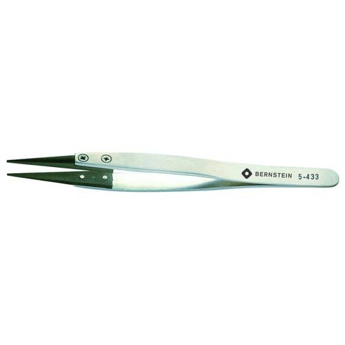 Pince brucelle de précision Bernstein 5-433 émoussée, effilée 125 mm 1 pc(s)