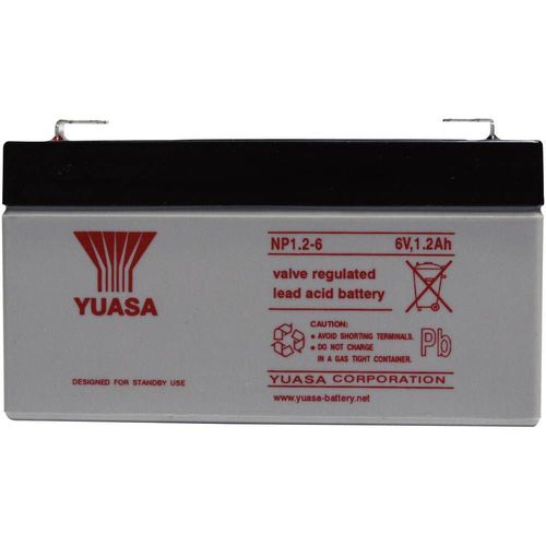 Batterie au plomb 6 V 1.2 Ah Yuasa NP1.2-6 plomb (AGM) (l x h x p) 97 x 55 x 25 mm connecteur plat 4,8 mm sans entretien