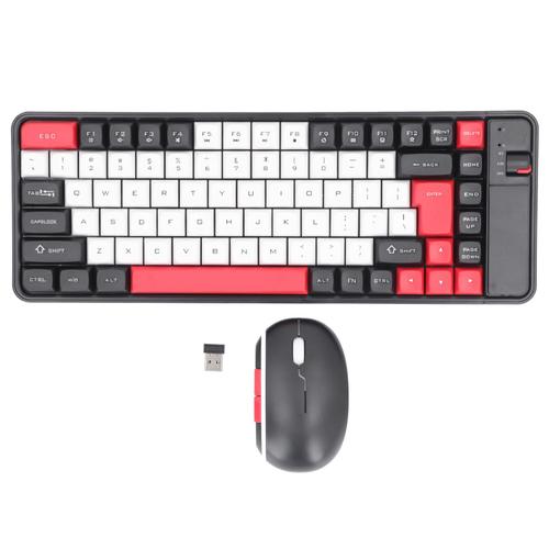 Ensemble clavier et souris 84 touches disposition QWERTY récepteur USB Bluetooth couleur contrastée ensemble clavier et souris pour bureau voyage rouge