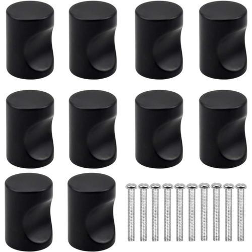 10pcs Noir Tiroir De Porte Poignée, Bouton De Meubles, Unique Trou Rond Boutons De Tiroir, Moderne Boutons De Porte, Poignées De Meuble Pour Placard Armoire Cuisine, Chambre D'enfant