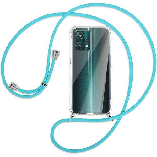 Cha Ne De Téléphone Portable Compatible Avec Realme 9 Pro+Pro Plus 6 4"" Turquoise Étui De Protection Pour Smartphone À Bandoulière Coque En Tpu Anti Chocs