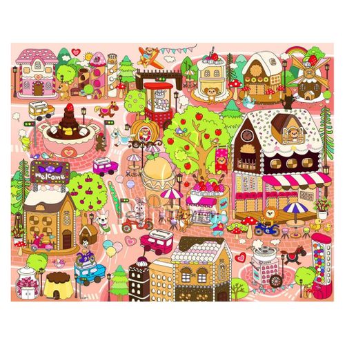 Puzzle 80 Pièces Puzzle En Plastique - Candy Village