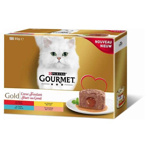 Boîte Gold C¿Ur Fondant Pour Chat - Gourmet - 12x85g