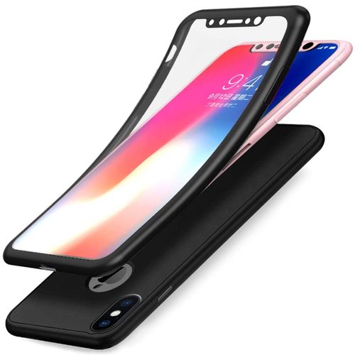 Coque Intégrale Silicone Pour Iphone Xr Couleur Noir + Verre Trempé Anti Choc 360° Full Protection Couleur :